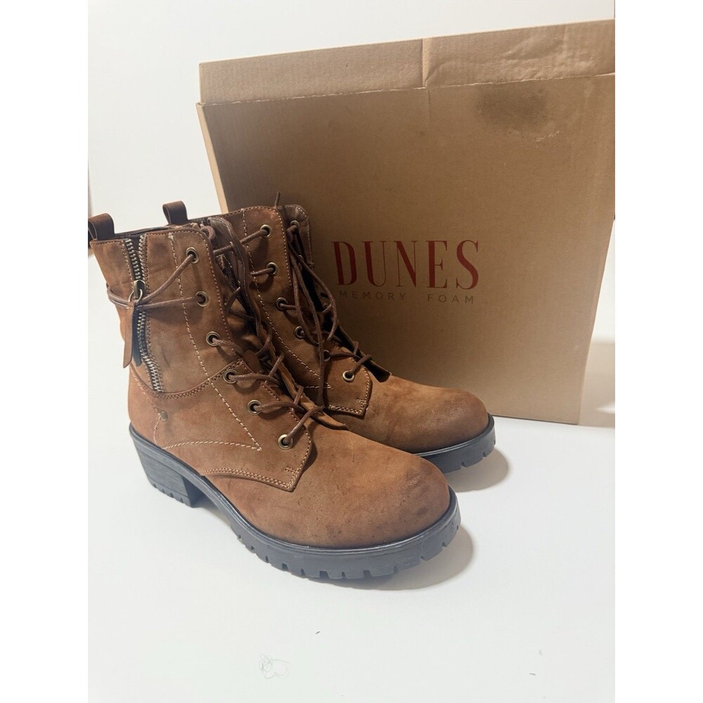 Dunes Combat Boots Womans Size 8.5 USA  Suede Brown